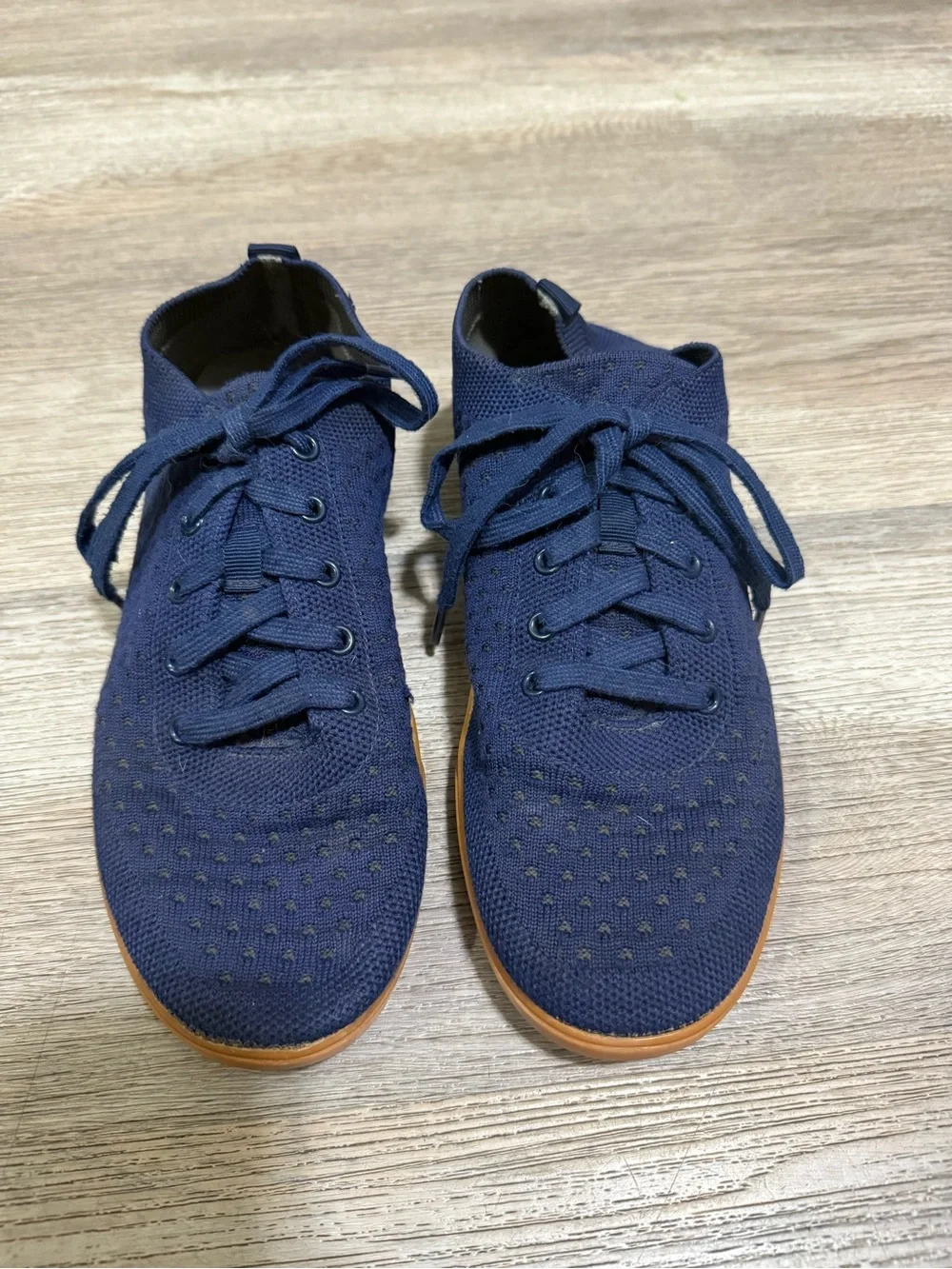 SUAVS The Zilker Knit Lace-Up Women's Sneakers in Royal Blue with Gum Sole